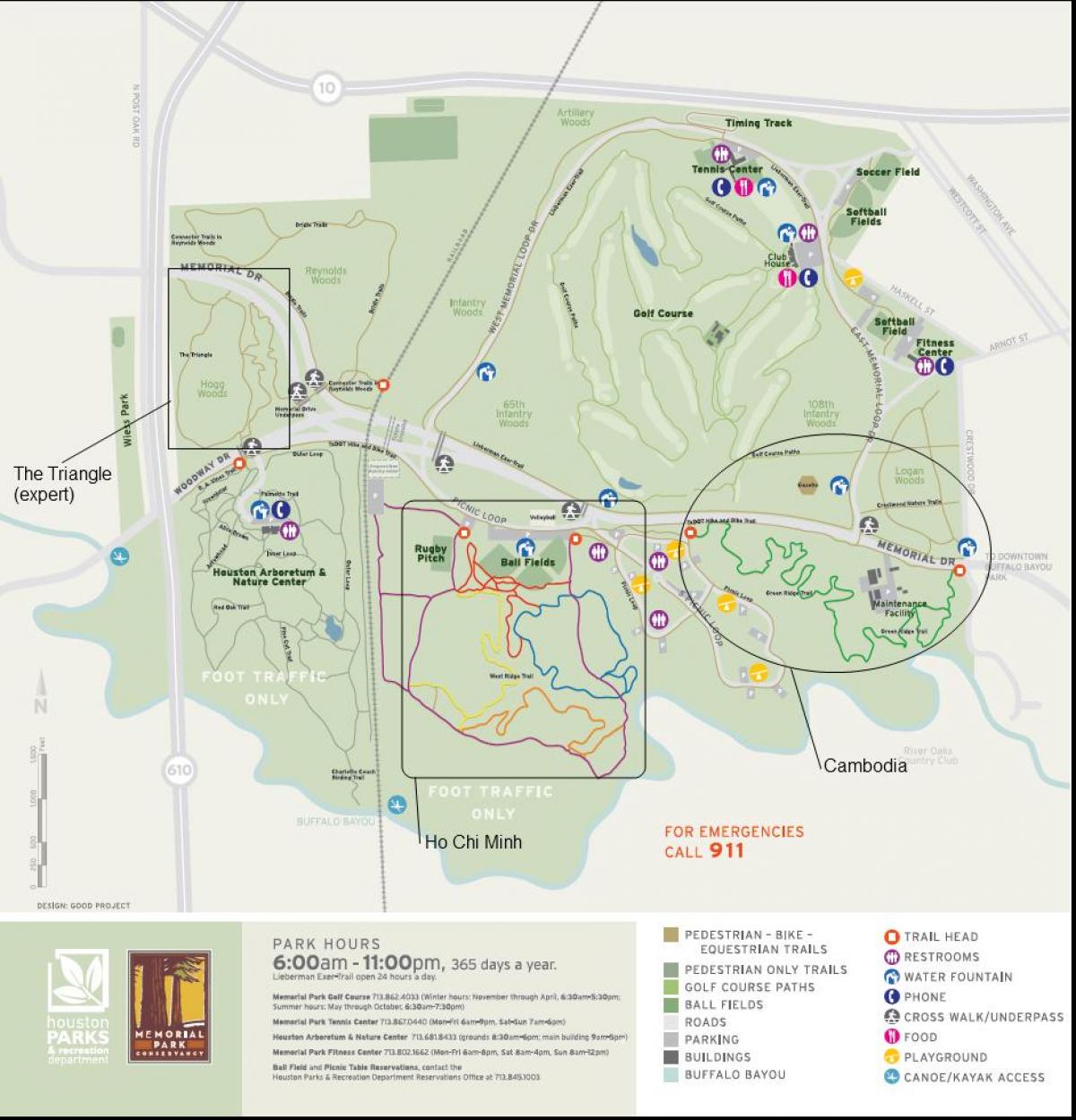 خريطة حديقة النصب التذكاري هيوستن