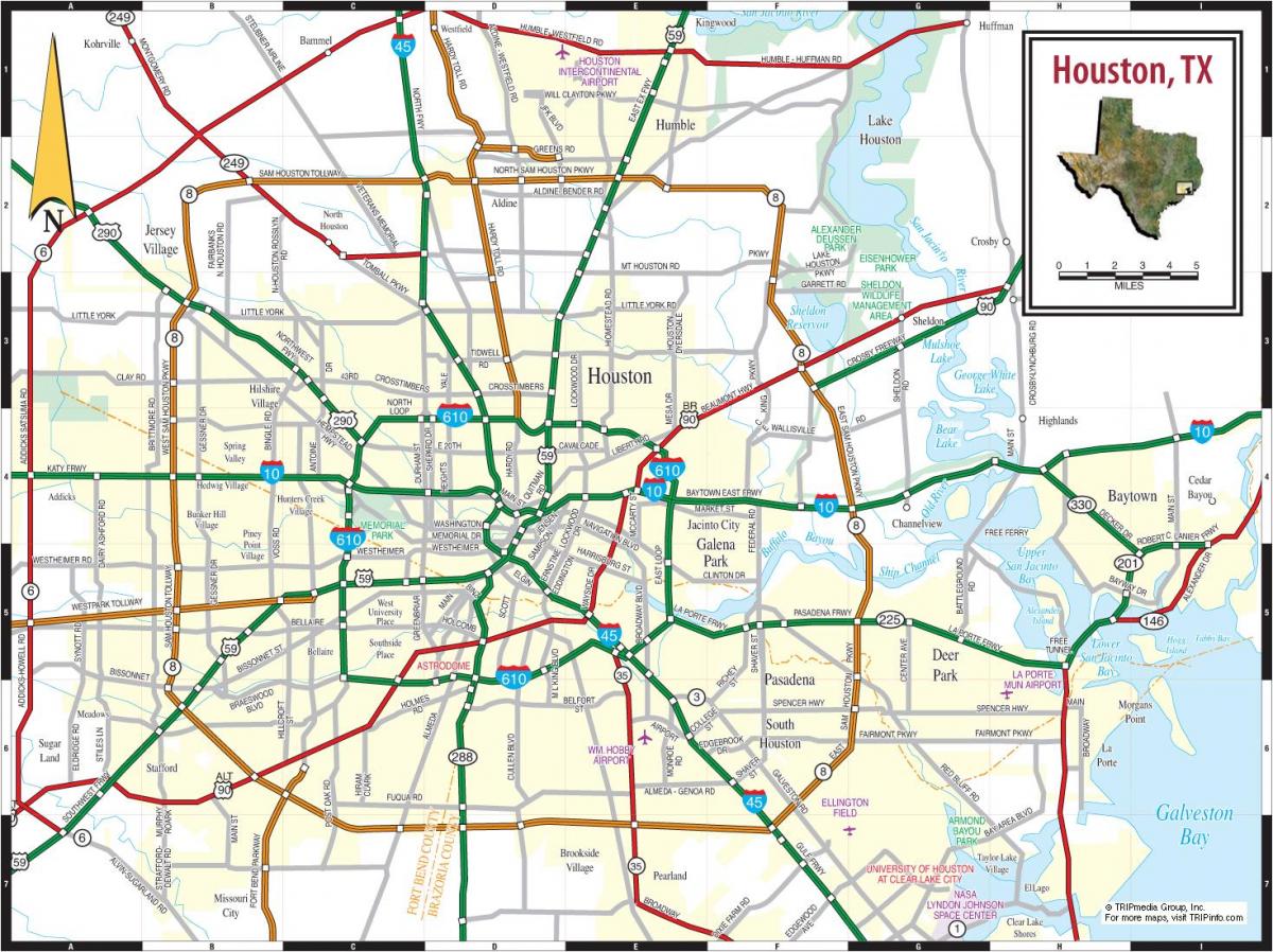 هيوستن في ولاية تكساس خريطة