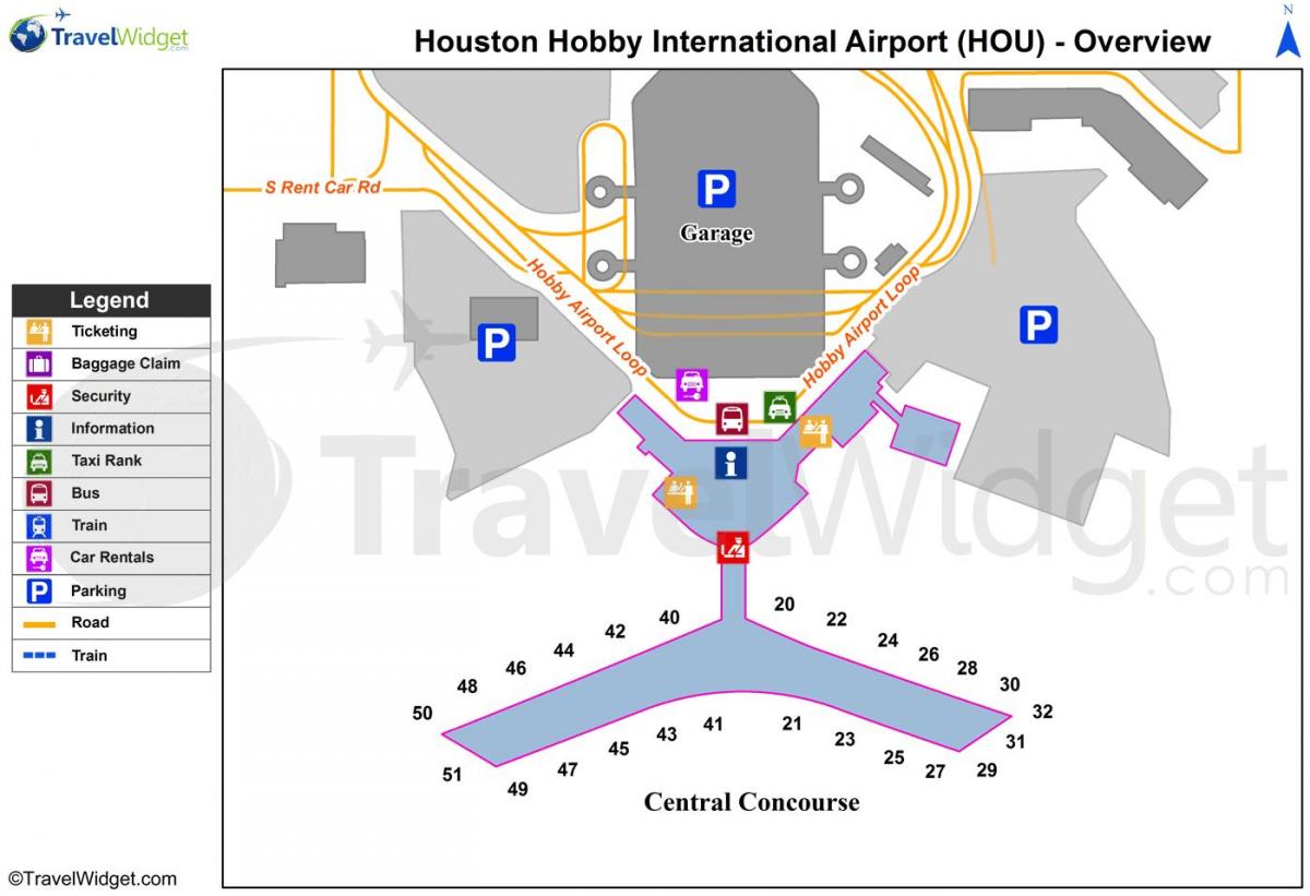 خريطة مطار هيوستن