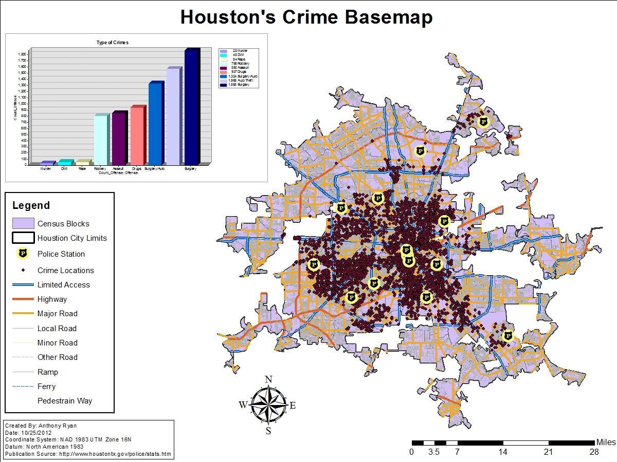 هيوستن معدل الجريمة خريطة