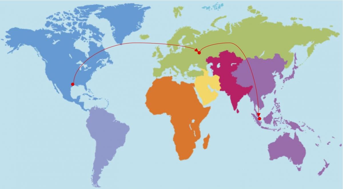 هيوستن في خريطة العالم