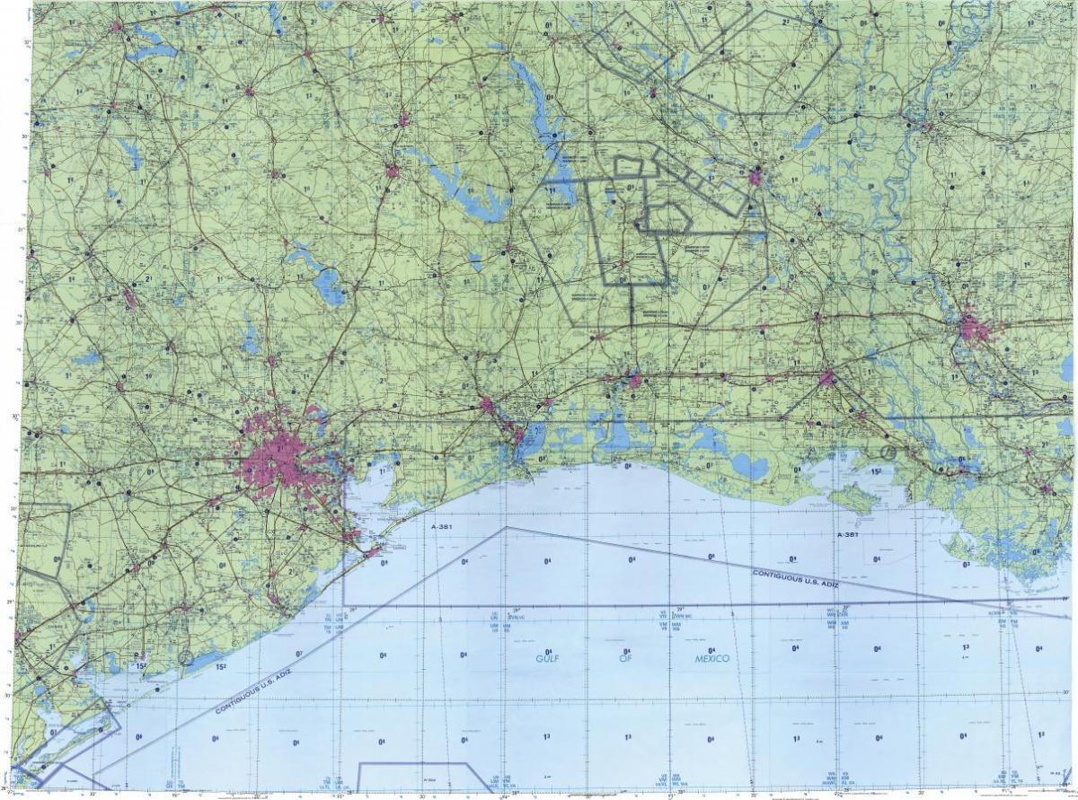 خريطة طبوغرافية من هيوستن