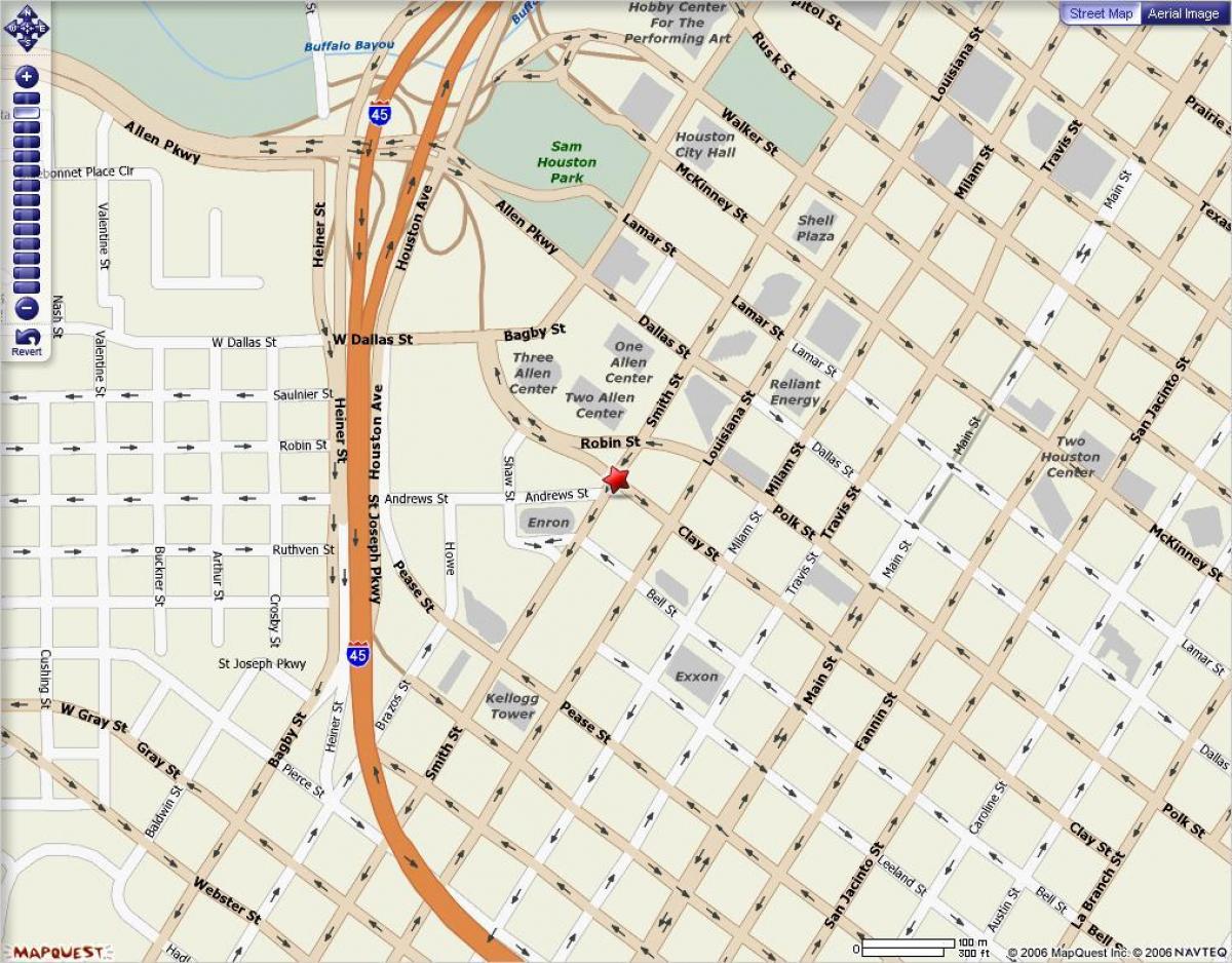 خريطة وسط مدينة هيوستن
